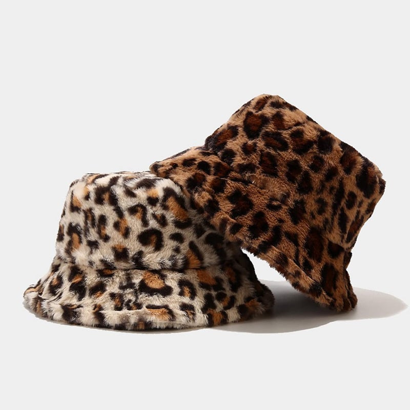 Dirholl Women's Winter Faux Fur Fuzzy Warm Bucket Hat - Image 5